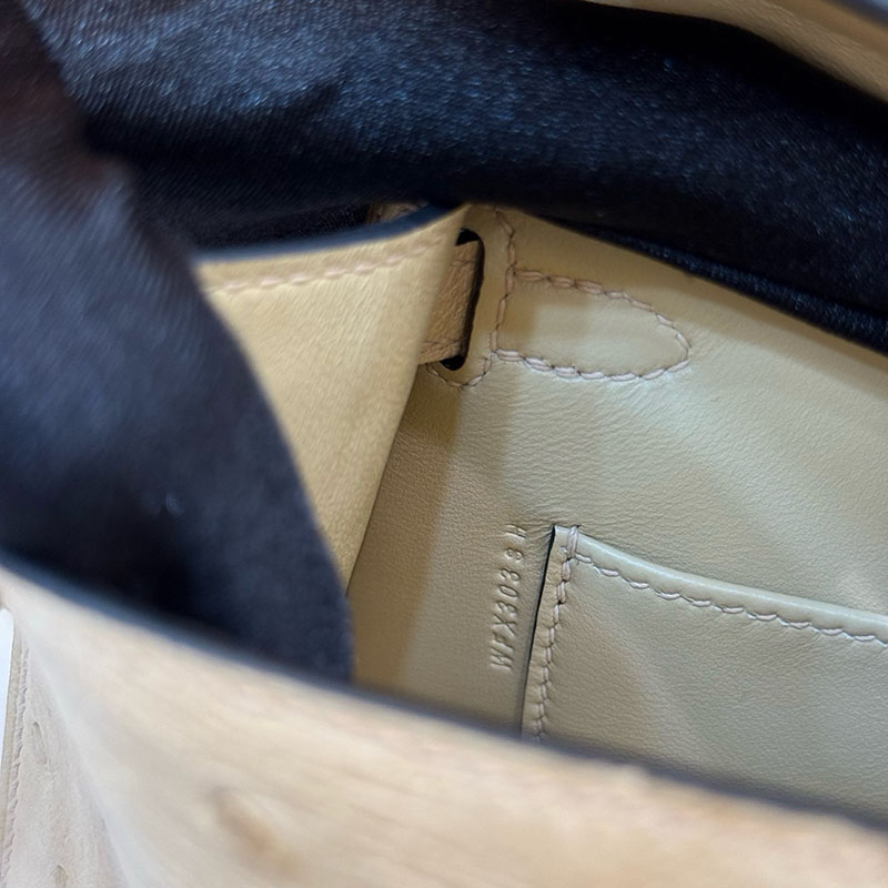 エルメス オーストリッチ バッグ HERMES ケリーミニ2 外縫い ムース オーストリッチ ゴールド金具 2627793 エルメス 新作バッグ - 画像 (2)