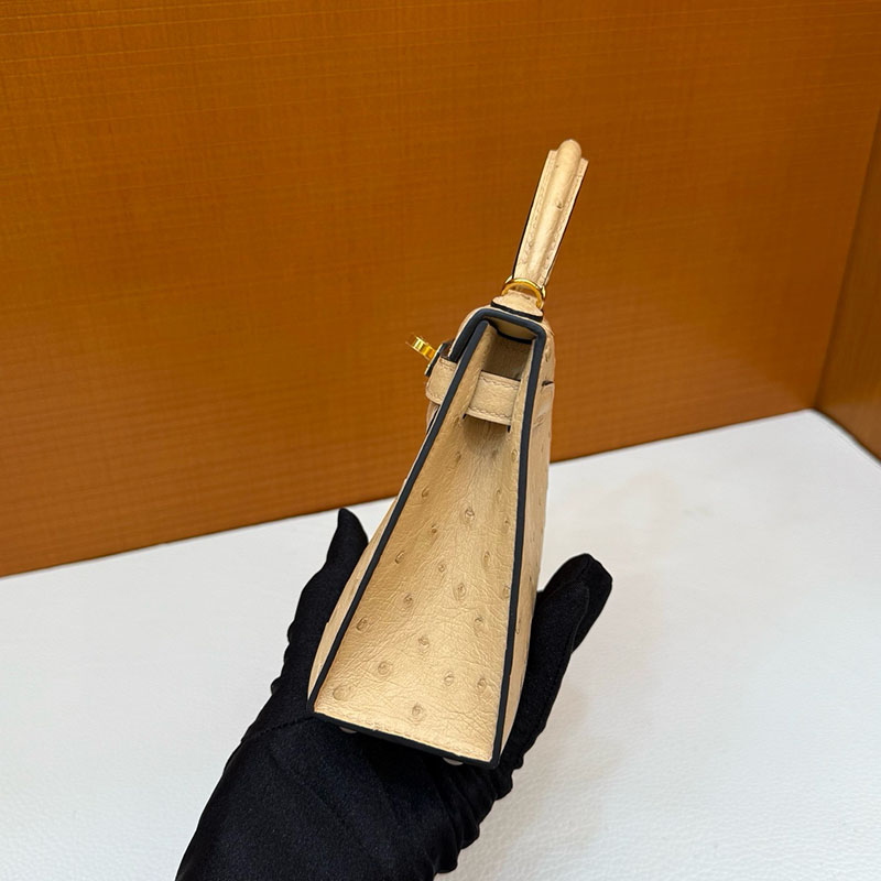 エルメス オーストリッチ バッグ HERMES ケリーミニ2 外縫い ムース オーストリッチ ゴールド金具 2627793 エルメス 新作バッグ - 画像 (7)