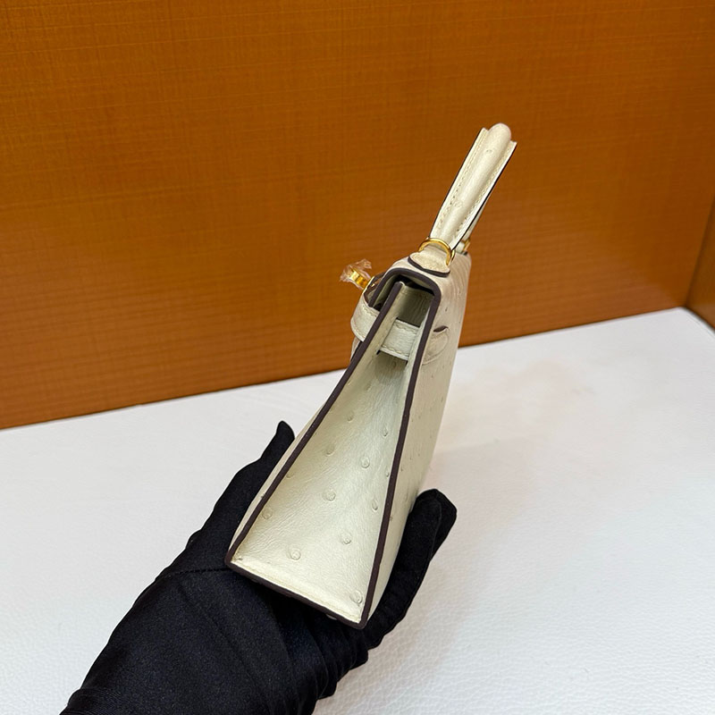 ミニケリー 値段 HERMES ケリーミニ2 外縫い パーシュマン オーストリッチ ゴールド金具 2627796 エルメス 新作バッグ - 画像 (2)