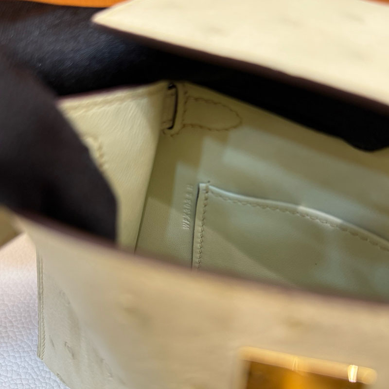 ミニケリー 値段 HERMES ケリーミニ2 外縫い パーシュマン オーストリッチ ゴールド金具 2627796 エルメス 新作バッグ - 画像 (8)