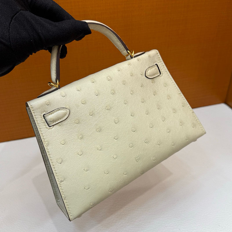 ミニケリー 値段 HERMES ケリーミニ2 外縫い パーシュマン オーストリッチ ゴールド金具 2627796 エルメス 新作バッグ - 画像 (5)