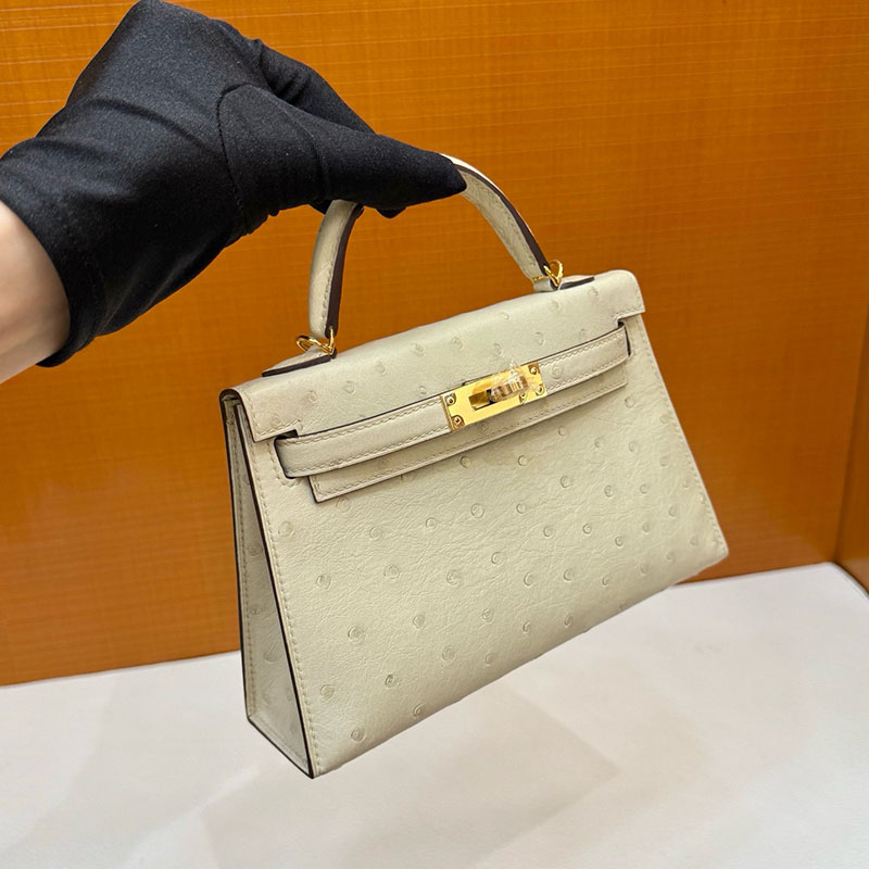 ミニケリー 値段 HERMES ケリーミニ2 外縫い パーシュマン オーストリッチ ゴールド金具 2627796 エルメス 新作バッグ - 画像 (3)