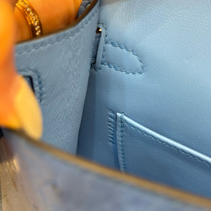 ミニバッグ ブランド お手頃 20代 HERMES ケリーミニ2 外縫い ミコノス オーストリッチ ゴールド金具 2627802 エルメス 新作バッグ - 画像 (6)
