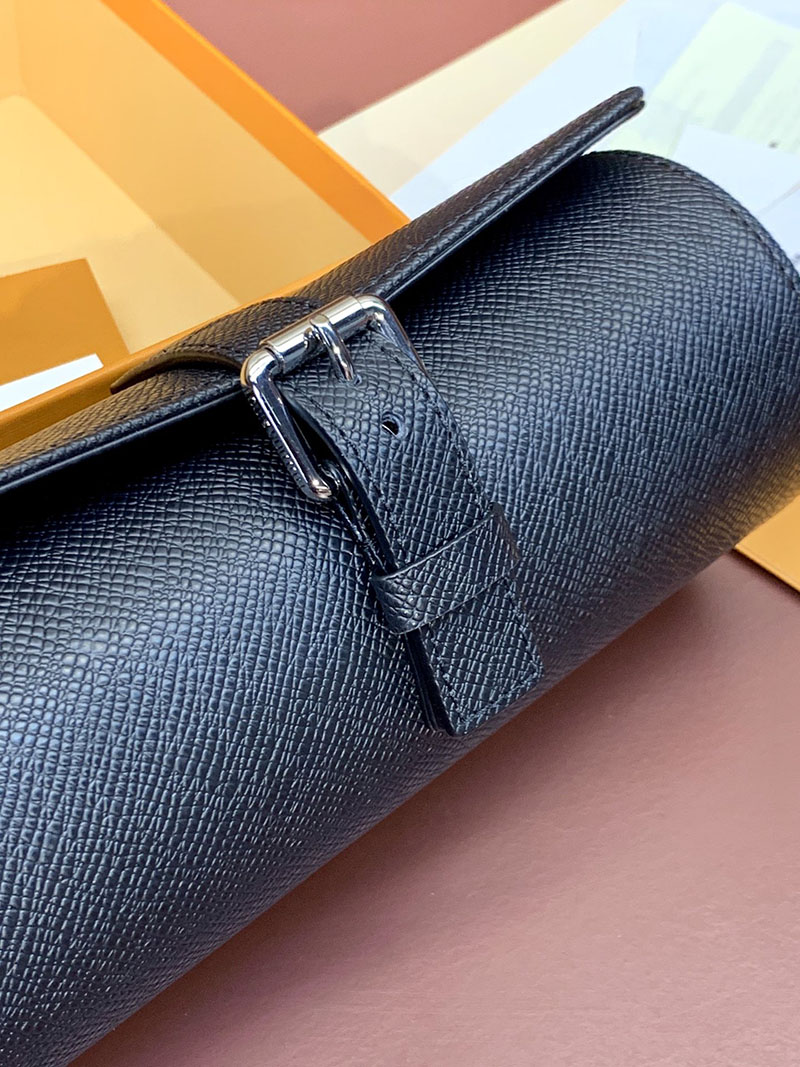 ルイヴィトン並行輸入品 LOUIS VUITTON エテュイ・3 モントル ブラック タイガレザー M32609 ウォッチケース 高級ブランド - 画像 (3)