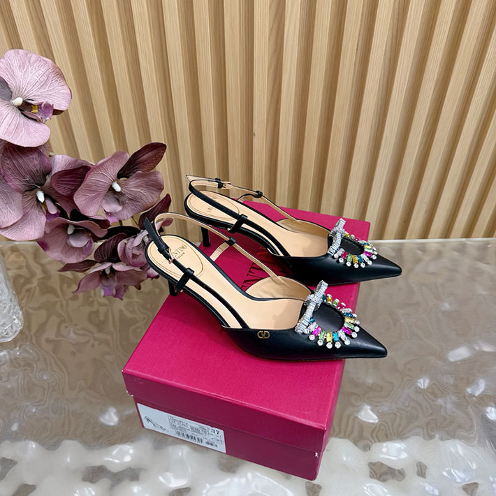 ヴァレンティノ 靴 シューズ レディース VALENTINO 65mm レザースクエアビジューパンプス 2628216 ヴァレンティノ パンプス アウトレット - 画像 (8)