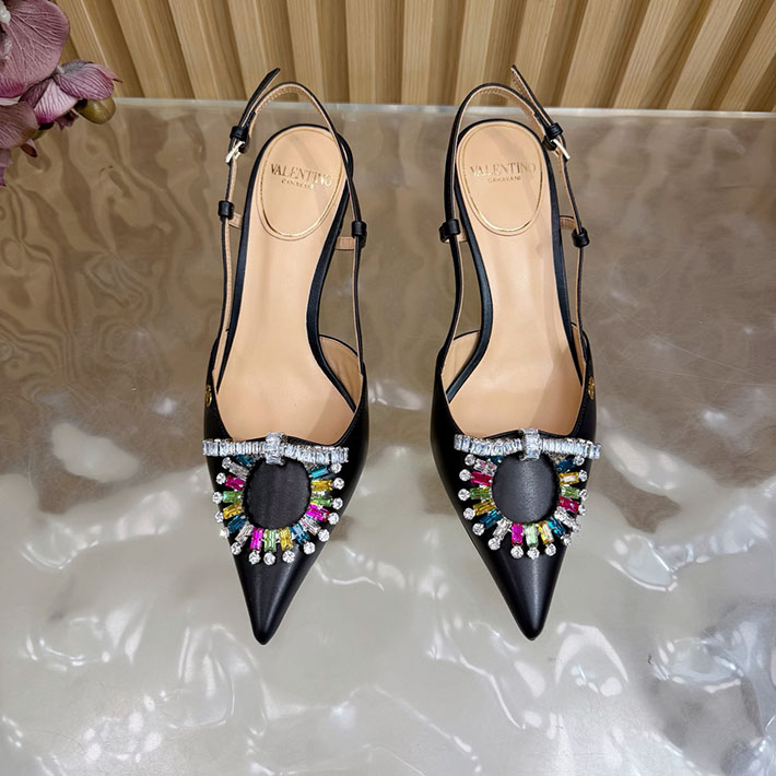ヴァレンティノ 靴 シューズ レディース VALENTINO 65mm レザースクエアビジューパンプス 2628216 ヴァレンティノ パンプス アウトレット - 画像 (5)