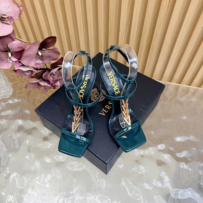 最高級ヴェルサーチェスーパーコピー VERSACE V2025 105mm チェーン サンダル カーフレザー 2628227 ヴェルサーチ 靴 アウトレット - 画像 (9)