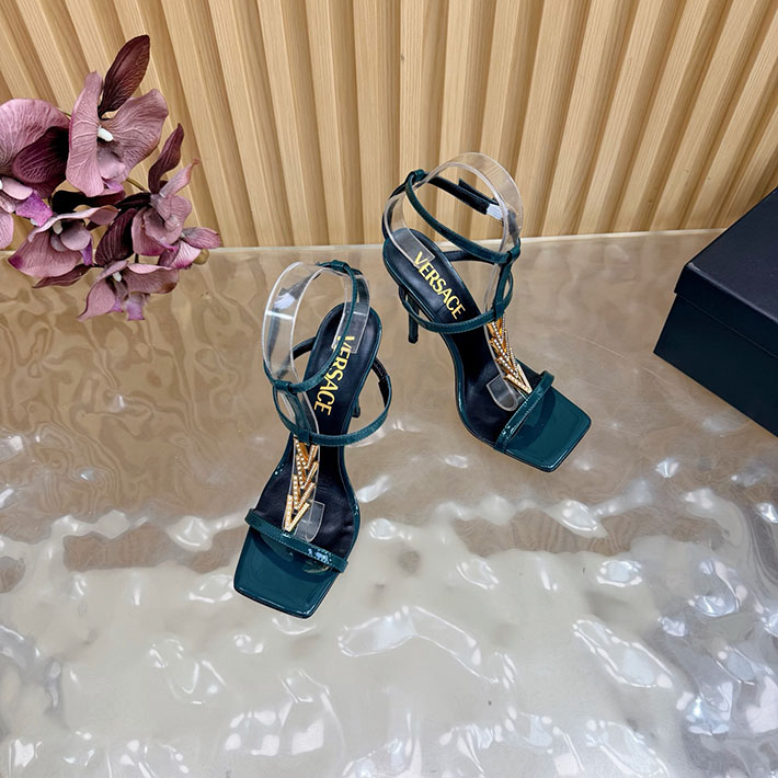 最高級ヴェルサーチェスーパーコピー VERSACE V2025 105mm チェーン サンダル カーフレザー 2628227 ヴェルサーチ 靴 アウトレット - 画像 (6)