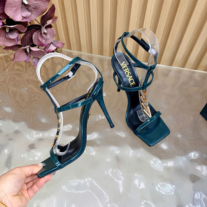 最高級ヴェルサーチェスーパーコピー VERSACE V2025 105mm チェーン サンダル カーフレザー 2628227 ヴェルサーチ 靴 アウトレット - 画像 (5)