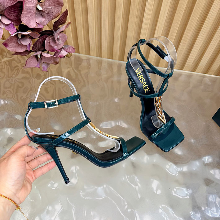 最高級ヴェルサーチェスーパーコピー VERSACE V2025 105mm チェーン サンダル カーフレザー 2628227 ヴェルサーチ 靴 アウトレット - 画像 (4)