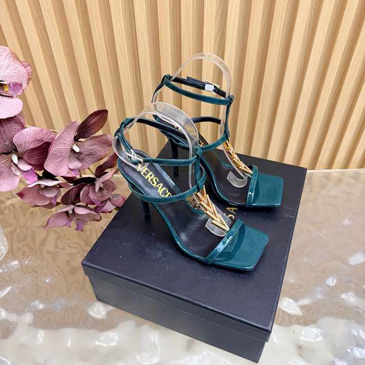 最高級ヴェルサーチェスーパーコピー VERSACE V2025 105mm チェーン サンダル カーフレザー 2628227 ヴェルサーチ 靴 アウトレット - 画像 (2)