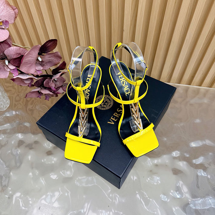 最高級ヴェルサーチェスーパーコピー VERSACE V2025 105mm チェーン サンダル カーフレザー 2628229 サンダル レディース おしゃれ ヒール - 画像 (9)