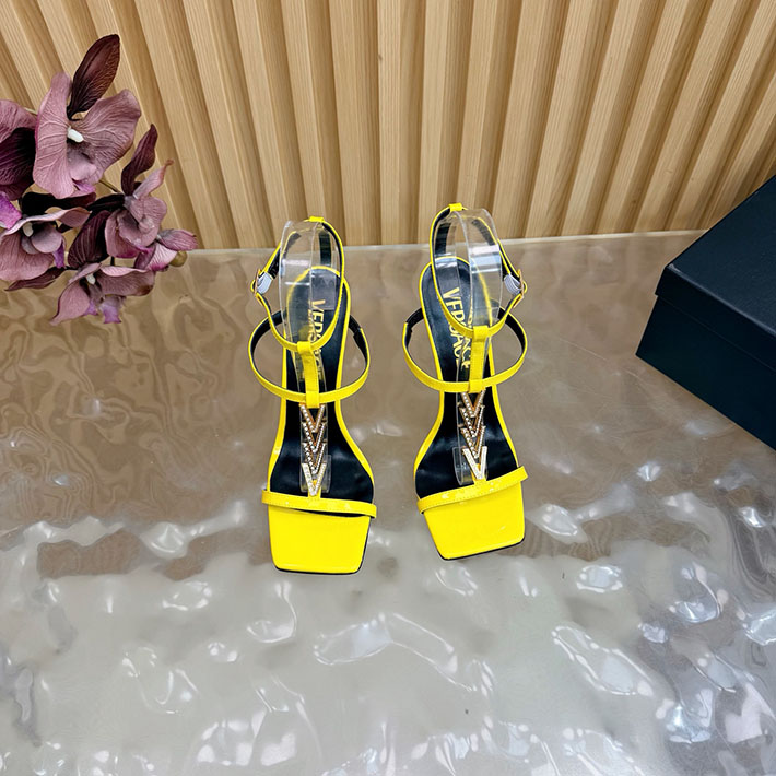 最高級ヴェルサーチェスーパーコピー VERSACE V2025 105mm チェーン サンダル カーフレザー 2628229 サンダル レディース おしゃれ ヒール - 画像 (8)