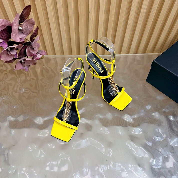 最高級ヴェルサーチェスーパーコピー VERSACE V2025 105mm チェーン サンダル カーフレザー 2628229 サンダル レディース おしゃれ ヒール - 画像 (6)