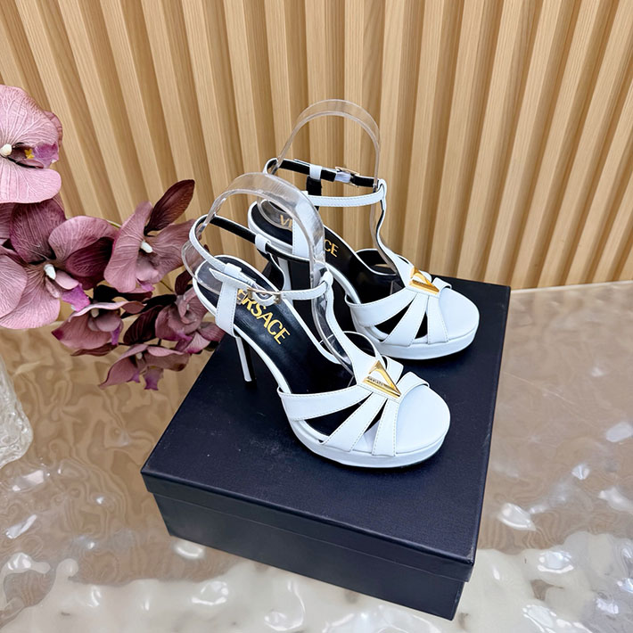 最高級ヴェルサーチェスーパーコピー VERSACE レターV レザーサンダル 120 mm 2628236 ヴェルサーチ 靴 レディース - 画像 (9)