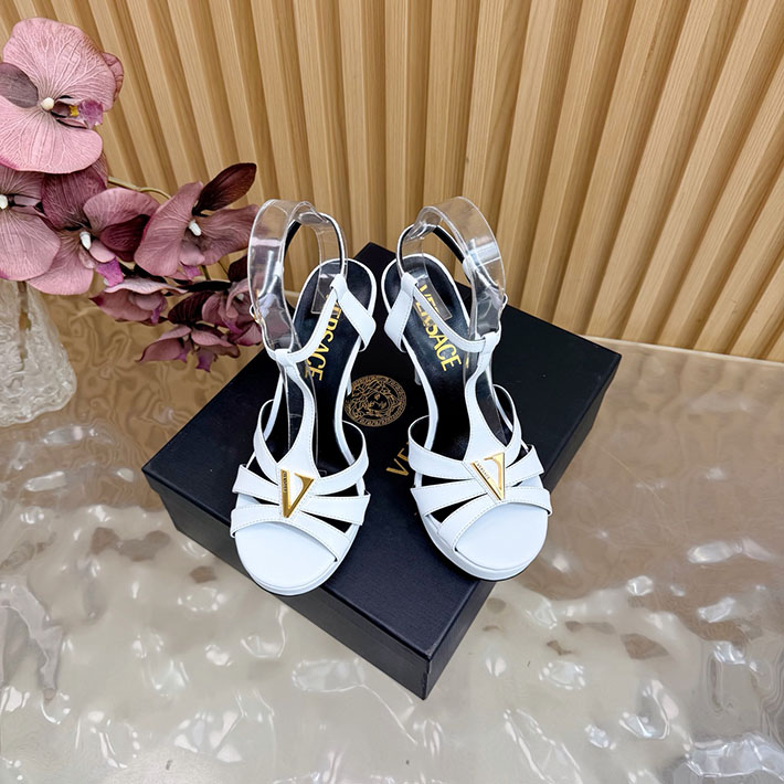 最高級ヴェルサーチェスーパーコピー VERSACE レターV レザーサンダル 120 mm 2628236 ヴェルサーチ 靴 レディース - 画像 (7)