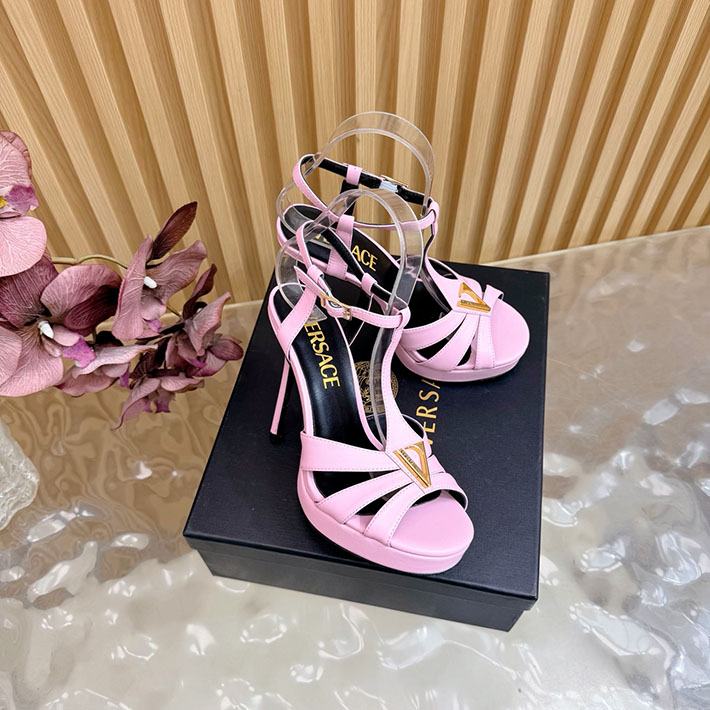 最高級ヴェルサーチェスーパーコピー VERSACE レターV レザーサンダル 120 mm 2628237 ヴェルサーチ 靴 アウトレット - 画像 (8)