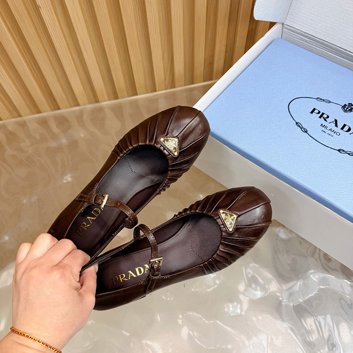 プラダ 靴 シューズ レディース 海外通販 PRADA ロゴ メリージェーン パンプス エレガント 2628275 プラダ パンプス フラット - 画像 (3)