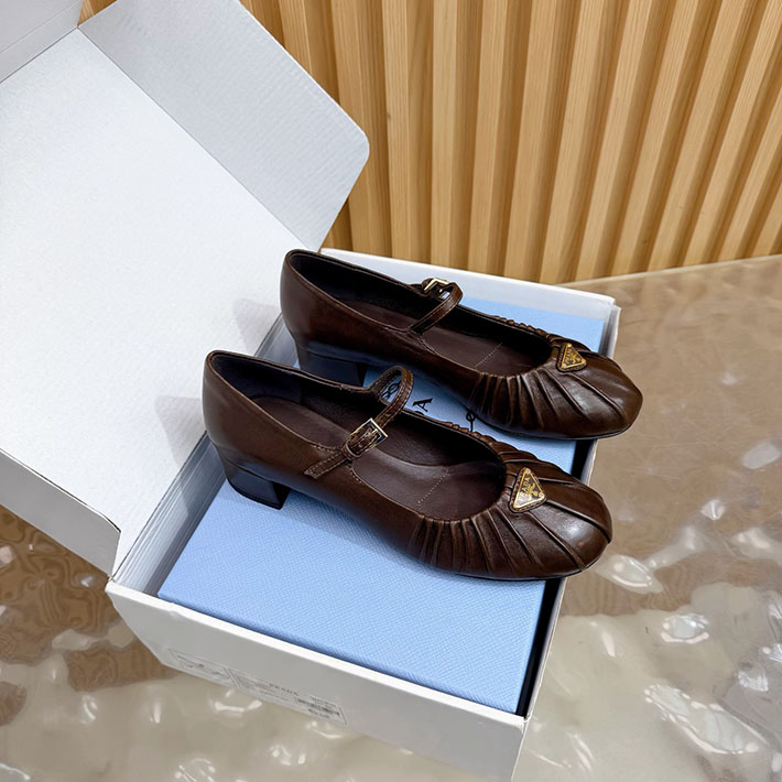 プラダ 靴 シューズ レディース 海外通販 PRADA ロゴ メリージェーン パンプス エレガント 2628275 プラダ パンプス フラット - 画像 (2)