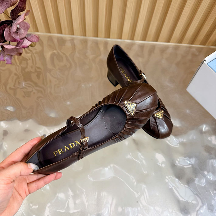 プラダ 靴 シューズ レディース 海外通販 PRADA ロゴ メリージェーン パンプス エレガント 2628275 プラダ パンプス フラット - 画像 (7)