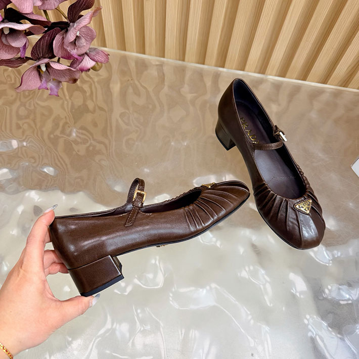 プラダ 靴 シューズ レディース 海外通販 PRADA ロゴ メリージェーン パンプス エレガント 2628275 プラダ パンプス フラット - 画像 (5)