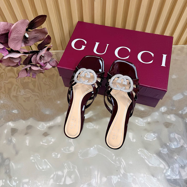 グッチ直営アウトレット店 GUCCI クリスタル インターロッキングG付き スライドサンダル 2628287 サンダル レディース 人気ブランド - 画像 (5)