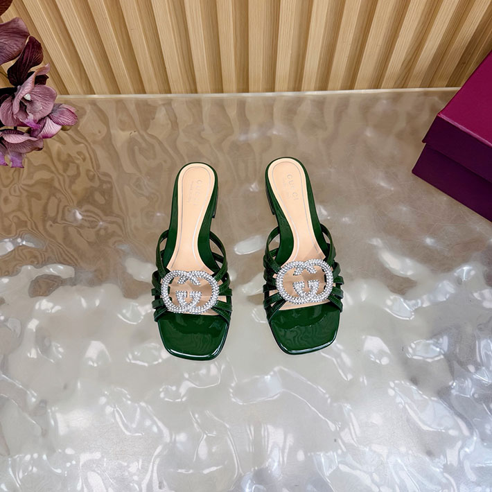 グッチ直営アウトレット店 GUCCI クリスタル インターロッキングG付き スライドサンダル 2628289 サンダル ブランド 高級 レディース - 画像 (5)
