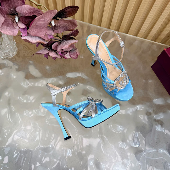 グッチ直営アウトレット店 GUCCI 105mm pump with crystal Interlocking G 2628307 グッチ サンダル アウトレット - 画像 (4)