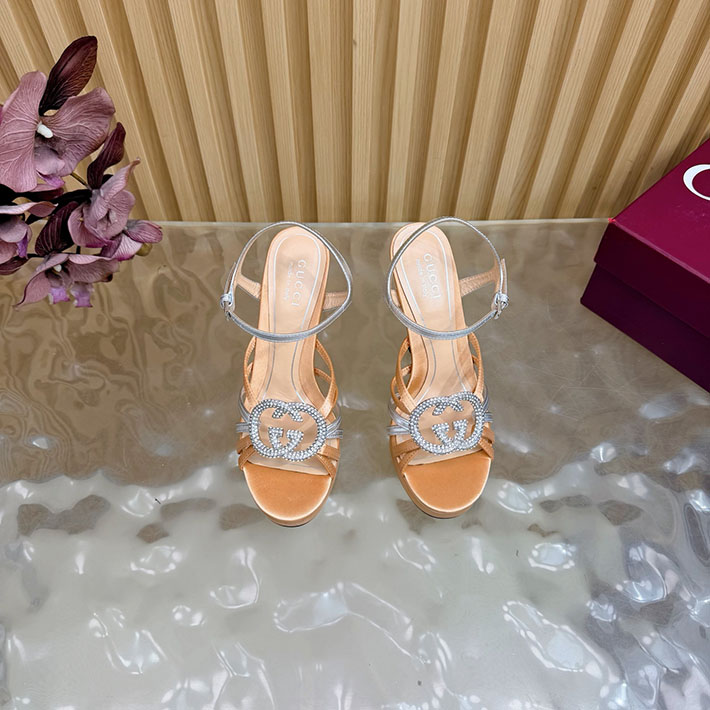 グッチ直営アウトレット店 GUCCI 105mm pump with crystal Interlocking G 2628308 グッチ サンダル ヒール - 画像 (8)