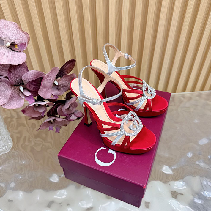 グッチ直営アウトレット店 GUCCI 105mm pump with crystal Interlocking G 2628309 サンダル ヒール 高め 歩きやすい - 画像 (11)