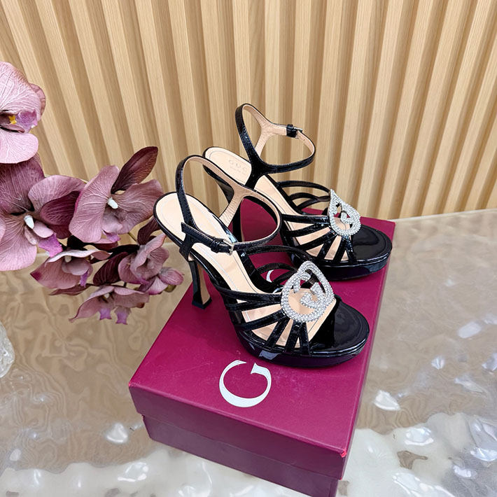 グッチ直営アウトレット店 GUCCI 105mm pump with crystal Interlocking G 2628312 グッチ アウトレット どれくらい 安い - 画像 (11)