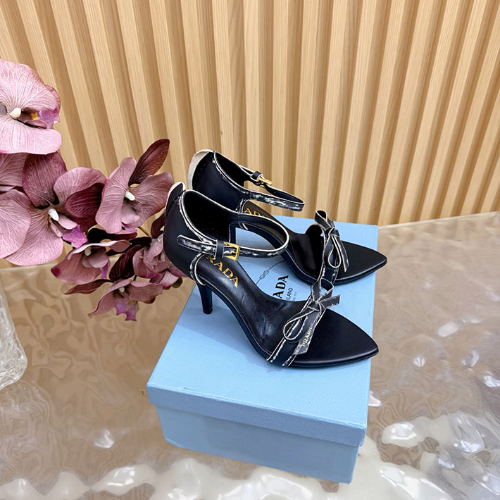プラダ 靴 シューズ PRADA Exposed Seam Ankle Strap Sandal リボン レザーサンダル 2628320 プラダ サンダル アウトレット - 画像 (2)