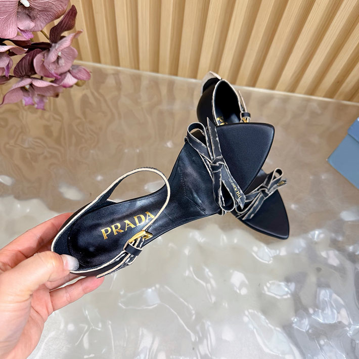 プラダ 靴 シューズ PRADA Exposed Seam Ankle Strap Sandal リボン レザーサンダル 2628320 プラダ サンダル アウトレット - 画像 (5)