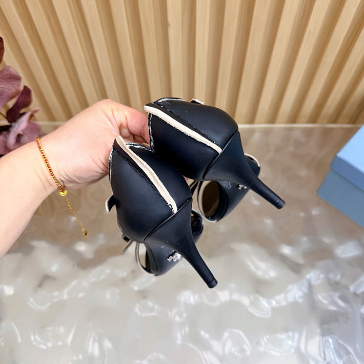 プラダ 靴 シューズ PRADA Exposed Seam Ankle Strap Sandal リボン レザーサンダル 2628320 プラダ サンダル アウトレット - 画像 (4)