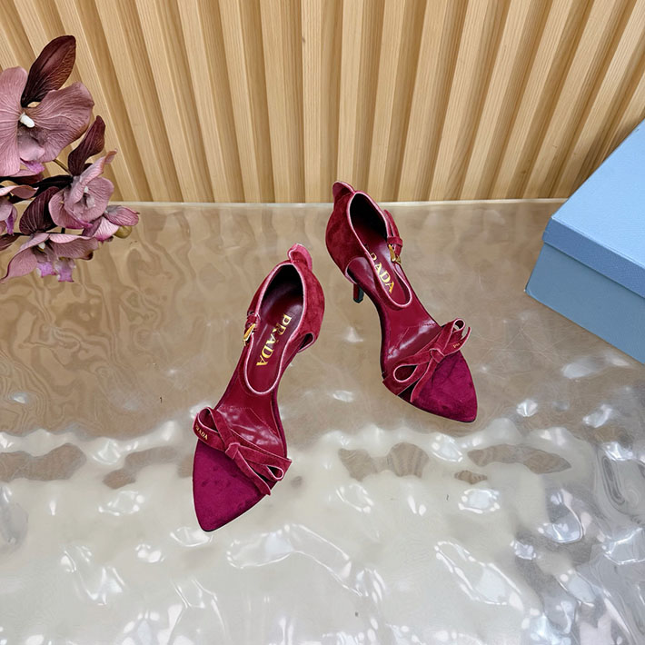 プラダ 靴 シューズ PRADA Exposed Seam Ankle Strap Sandal リボン レザーサンダル 2628324 プラダ 靴 レディース アウトレット - 画像 (6)