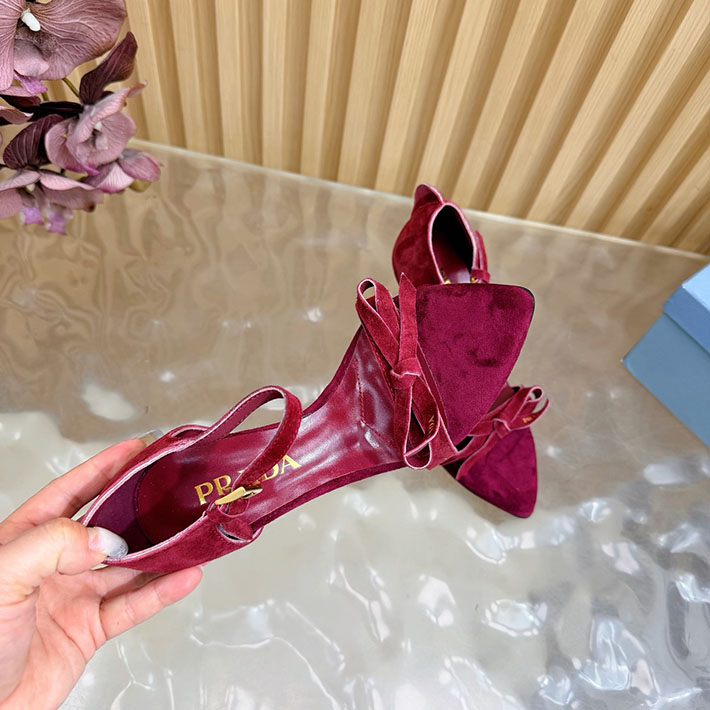 プラダ 靴 シューズ PRADA Exposed Seam Ankle Strap Sandal リボン レザーサンダル 2628324 プラダ 靴 レディース アウトレット - 画像 (3)