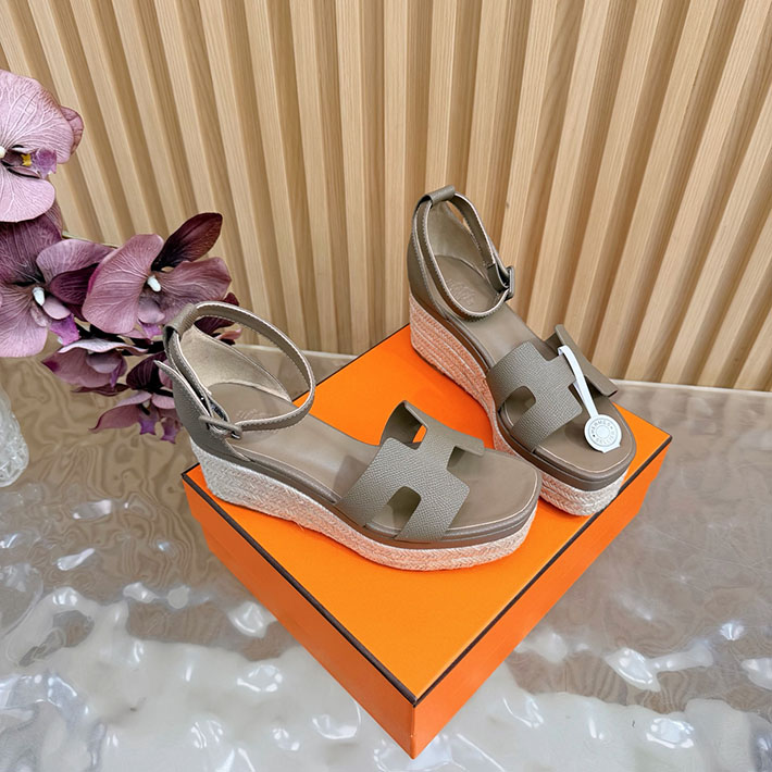 最高級エルメススーパーコピー HERMES エスパドリーユ エルダ 厚底 リゾート 靴 2628325 エルメス サンダル ヒール - 画像 (2)