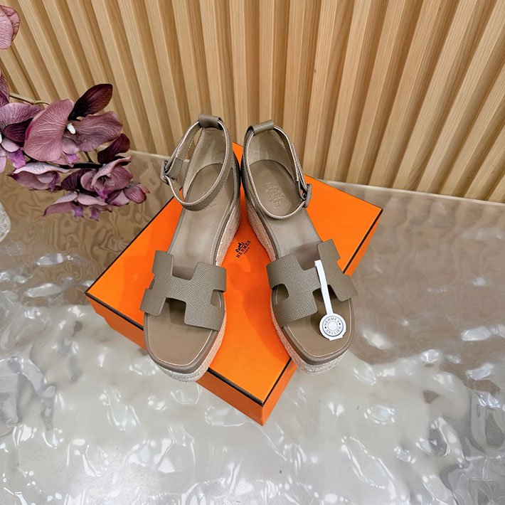 最高級エルメススーパーコピー HERMES エスパドリーユ エルダ 厚底 リゾート 靴 2628325 エルメス サンダル ヒール - 画像 (12)