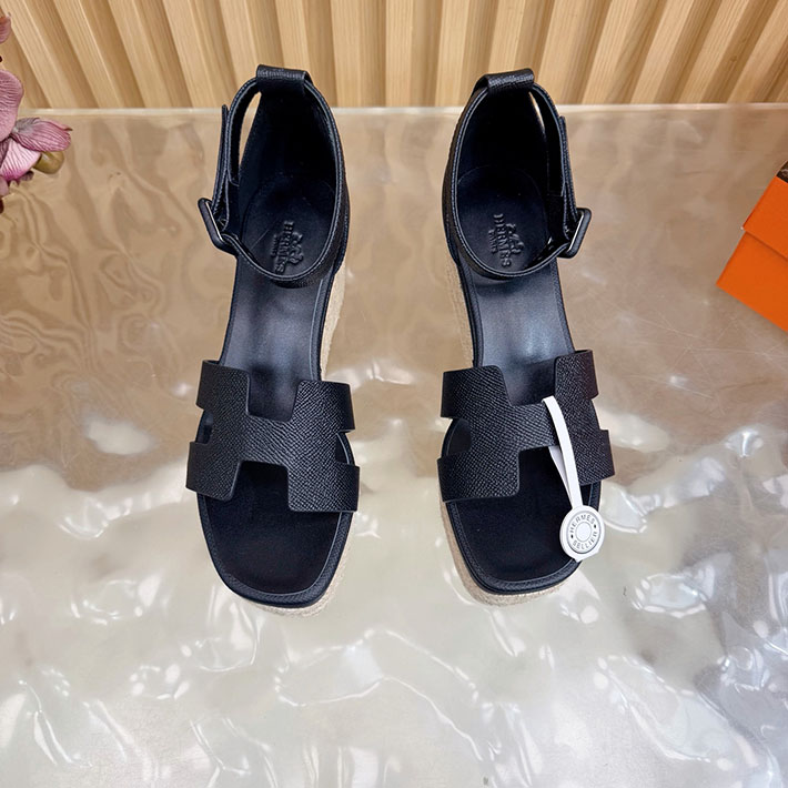 最高級エルメススーパーコピー HERMES エスパドリーユ エルダ 厚底 リゾート 靴 2628327 エルメス サンダル 人気 - 画像 (9)