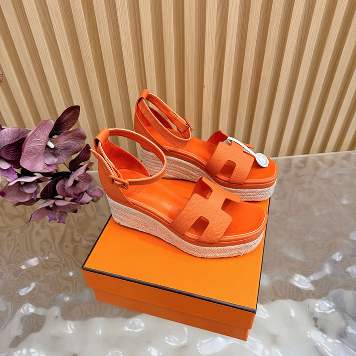最高級エルメススーパーコピー HERMES エスパドリーユ エルダ 厚底 リゾート 靴 2628328 エルメス サンダル レディース - 画像 (2)