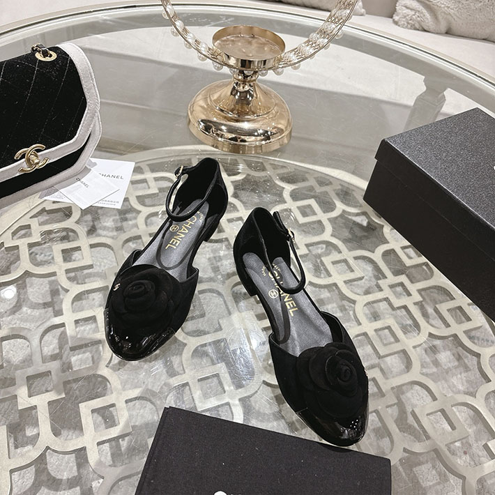 最高級シャネルスーパーコピー CHANEL 25mm カメリア ポインテッドトゥ サンダル ベルベット 2628356 シャネル サンダル 公式 - 画像 (2)