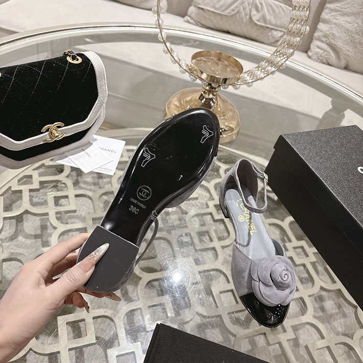 最高級シャネルスーパーコピー CHANEL 25mm カメリア ポインテッドトゥ サンダル ベルベット 2628357 レディース シャネル サンダル - 画像 (5)