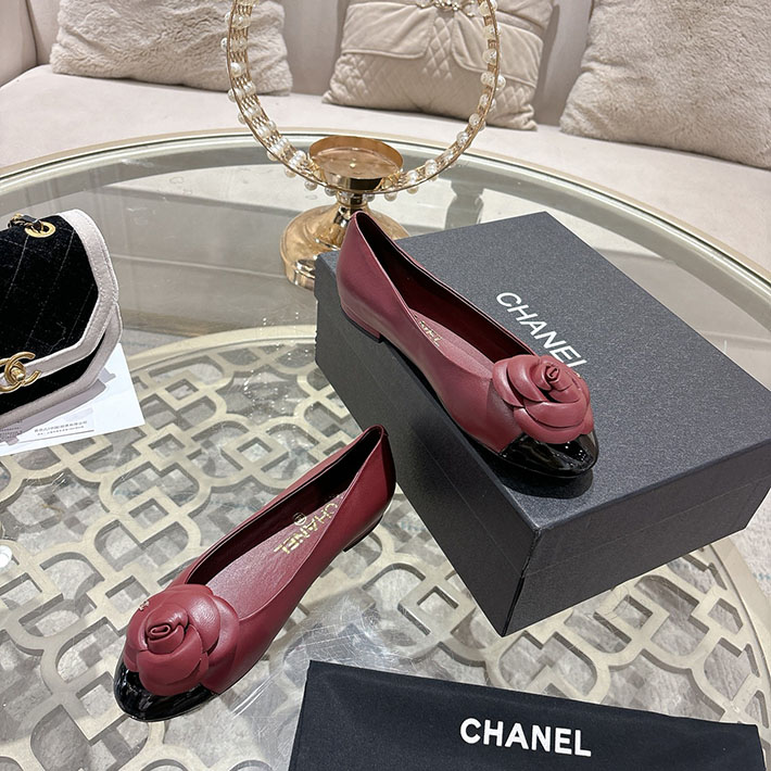 最高級シャネルスーパーコピー CHANEL 45mm 大人気バレリーナ フラットシューズ ワインレッド 2628397 シャネル パンプス フラット - 画像 (8)