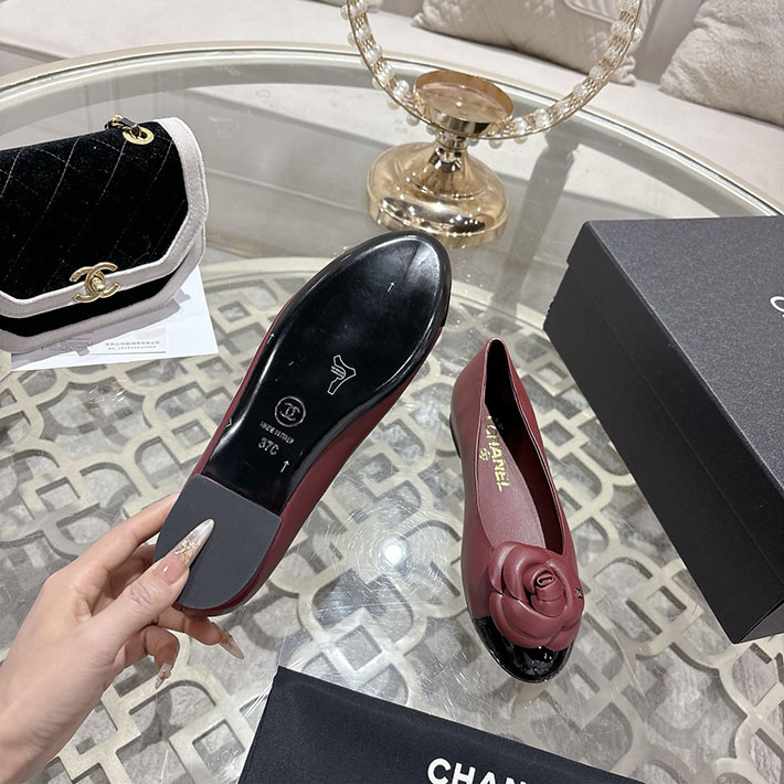 最高級シャネルスーパーコピー CHANEL 45mm 大人気バレリーナ フラットシューズ ワインレッド 2628397 シャネル パンプス フラット - 画像 (5)