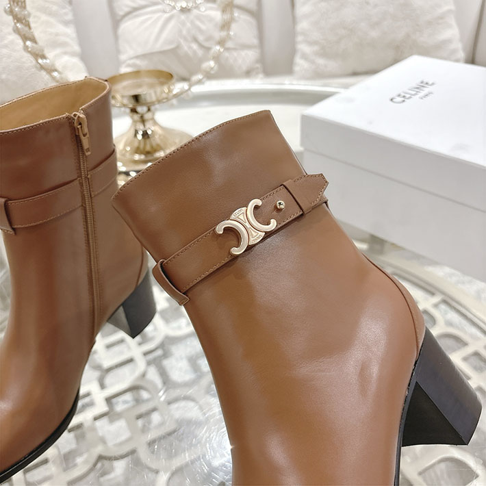 最高級セリーヌスーパーコピー CELINE 60mm ギャランス トリオンフ ストラップ ブーツ ブラウン 2628404 セリーヌ ブーツ アウトレット - 画像 (5)