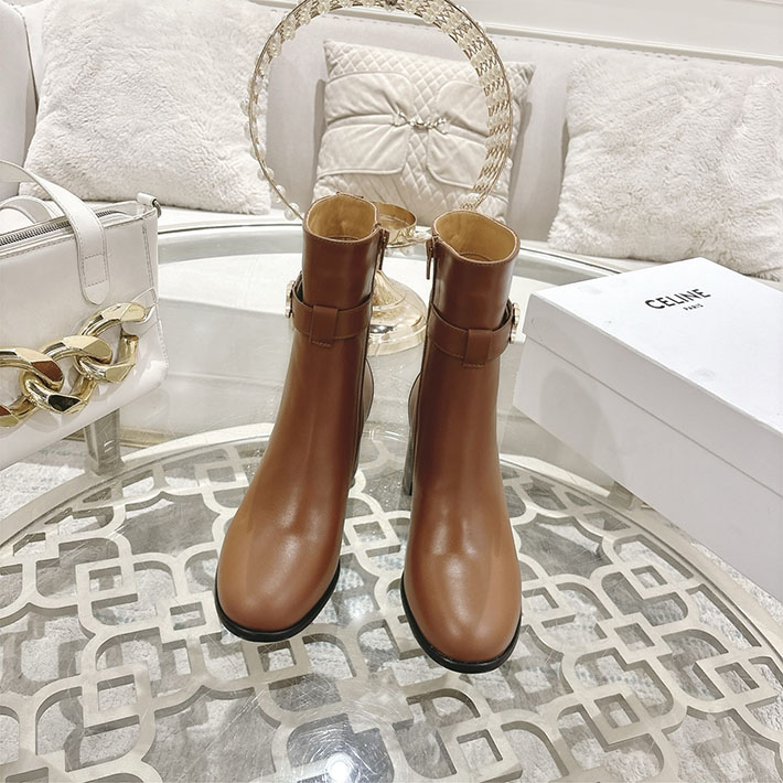 最高級セリーヌスーパーコピー CELINE 60mm ギャランス トリオンフ ストラップ ブーツ ブラウン 2628404 セリーヌ ブーツ アウトレット - 画像 (3)