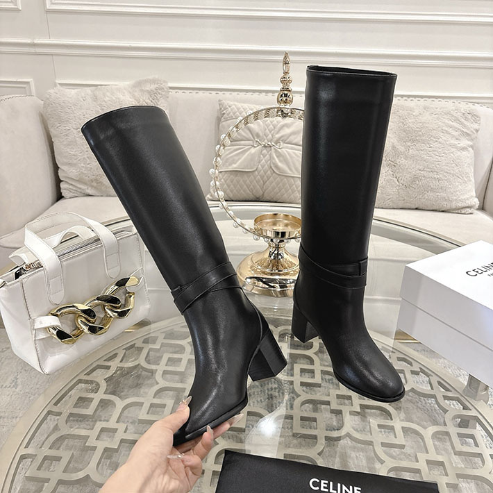 最高級セリーヌスーパーコピー CELINE 60mm GARANCE トリオンフ ハイブーツ ブラック 2628406 セリーヌ ロングブーツ - 画像 (9)