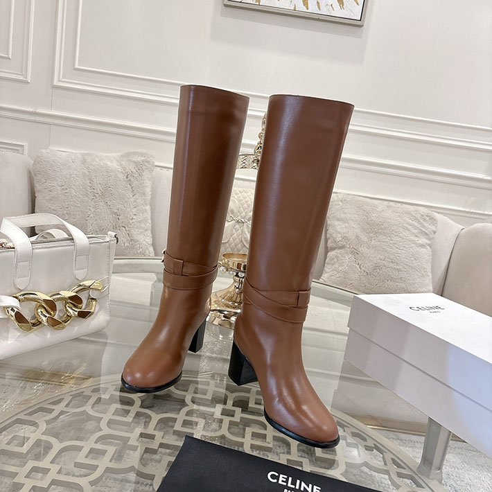 最高級セリーヌスーパーコピー CELINE 60mm GARANCE トリオンフ ハイブーツ ブラウン 2628407 レディース セリーヌ ブーツ - 画像 (2)
