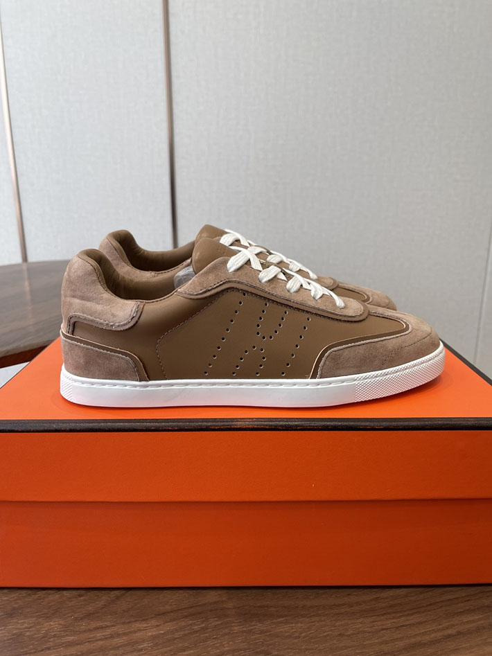 メンズ・レディース兼用 エルメス HERMES Match sneaker スニーカー マッチ ブラウン 2628427 エルメス スニーカー メンズ 人気 - 画像 (4)