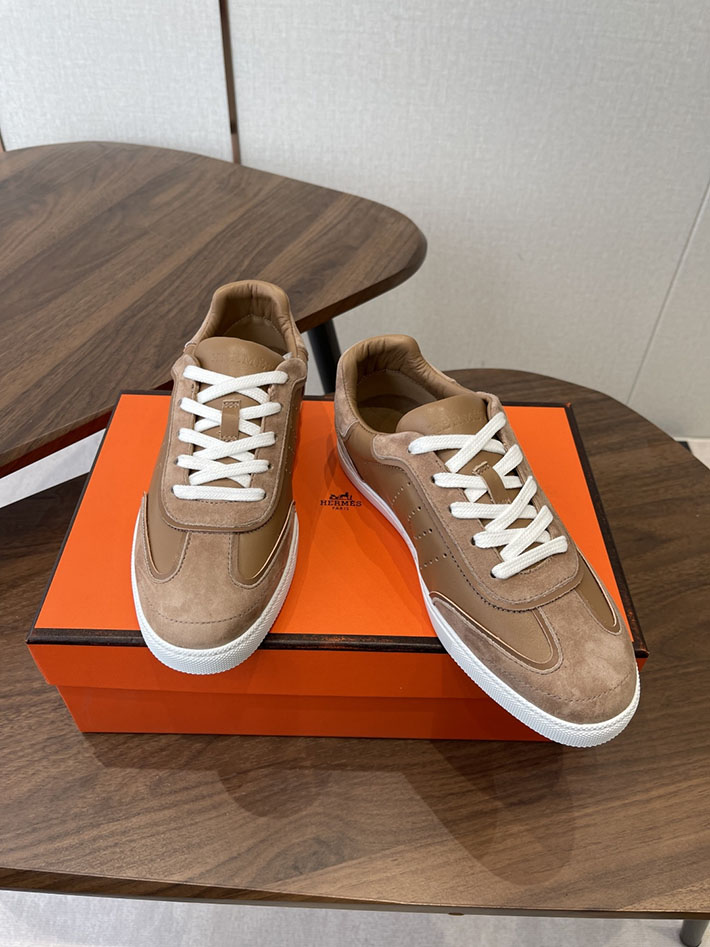 メンズ・レディース兼用 エルメス HERMES Match sneaker スニーカー マッチ ブラウン 2628427 エルメス スニーカー メンズ 人気 - 画像 (2)